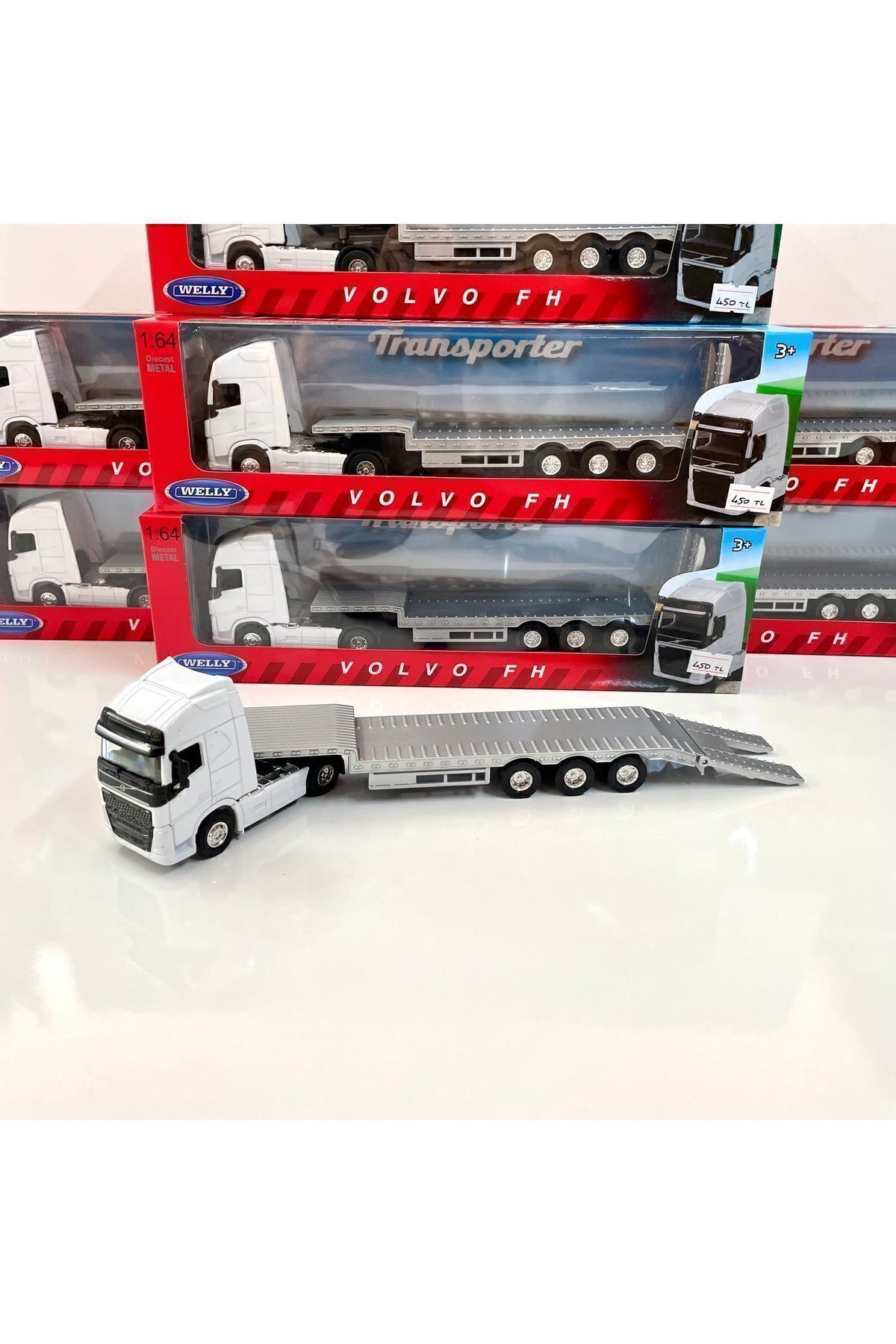 مدل خودرو VOLVO FH TRANSPORTER TRUCK 1 64 SCALE WELLY DIECAST METAL MODEL CAR اورجینال WELLY