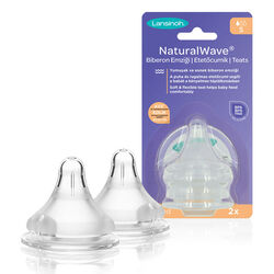 سرشیشه شیشه شیر لنسینوه Lansinoh NaturalWave، جریان آهسته، بسته ۲ عددی