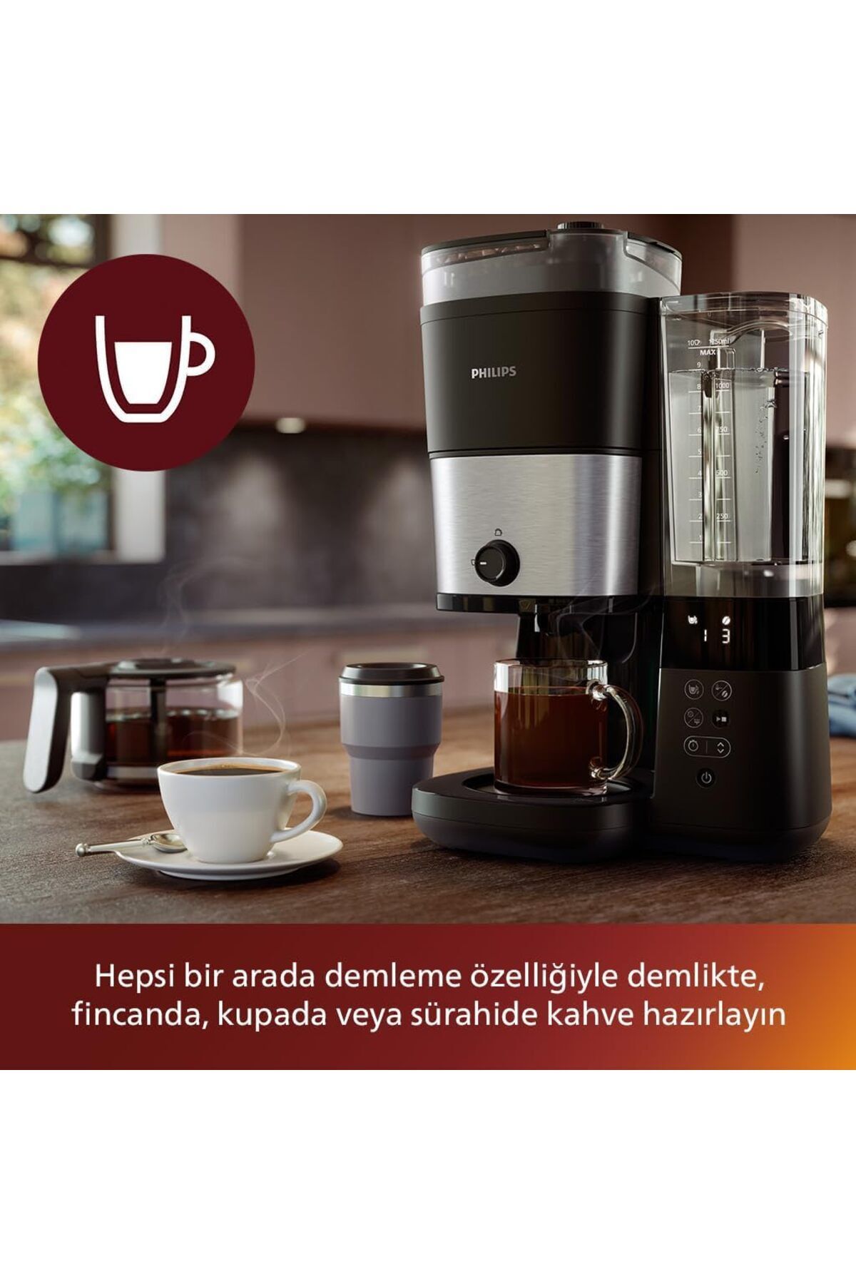 قهوه ساز فیلتری دستگاه فیلتر با آسیاب اورجینال Philips