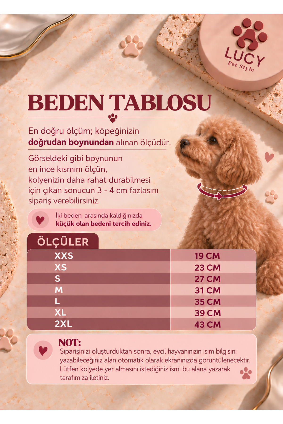 قلاده سگ لوسی پت استایل LUCY PET STYLE، نارنجی