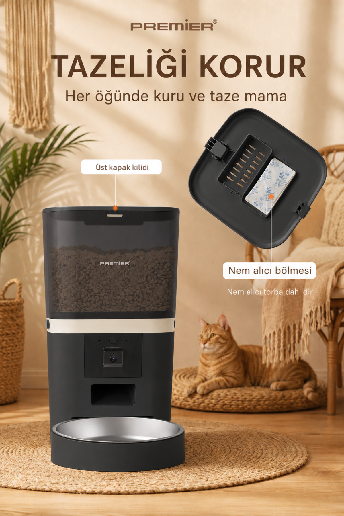 ظرف غذای هوشمند حیوانات خانگی پریمیر Premier Petmate Smart Pro، مدل PPF 1009، مشکی
