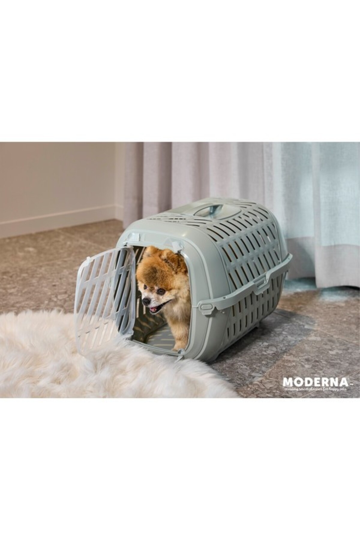 کیف حمل گربه و سگ مدرنا Moderna Aventro، خاکستری روشن