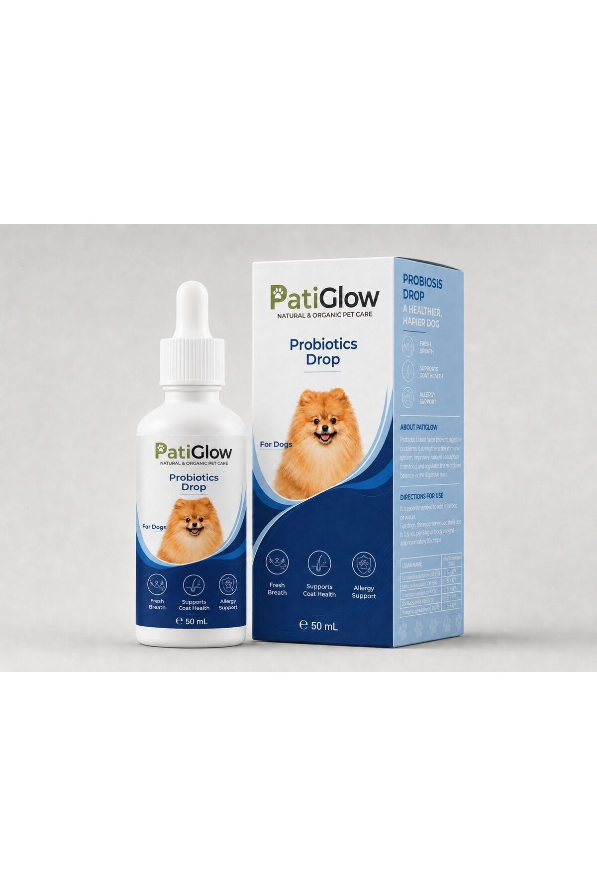 قطره پروبیوتیک سگ پتی‌گلو PatiGlow، ۵۰ میلی‌لیتر
