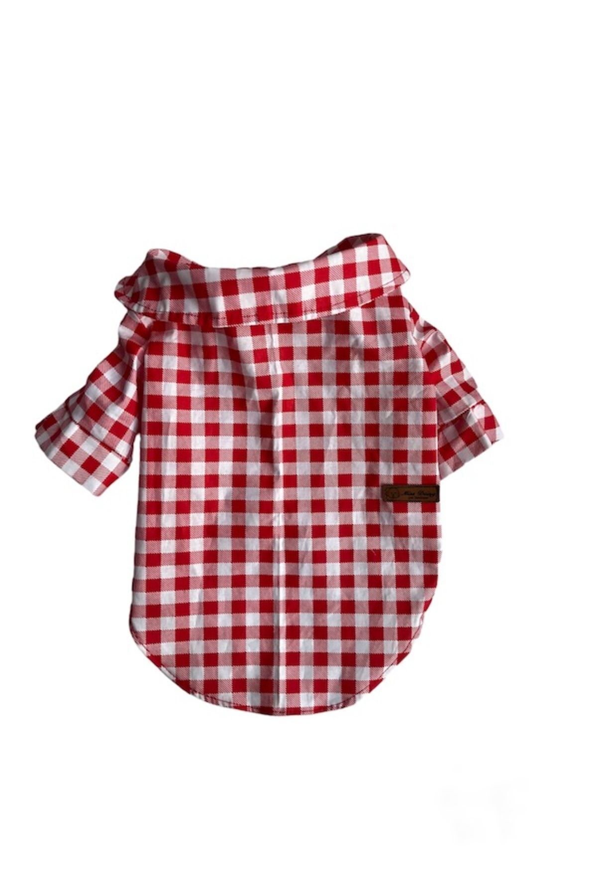 پیراهن سگ پاپلین چهارخانه قرمز میس دیزی پت بوتیک Miss Daisy Pet Boutique مدل MDKPG01
