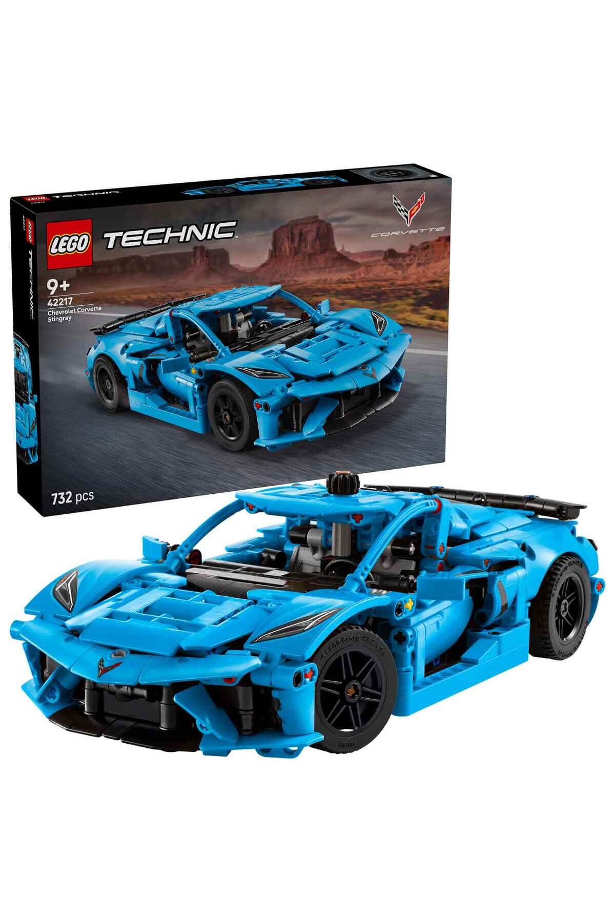 لگو و اسباب بازی های ساخت محور TECHNIC CHEVROLET CORVETTE STINGRAY BLUE 42217 رای خلاقانه برای کودکان 9 سال به بالا اورجینال LEGO