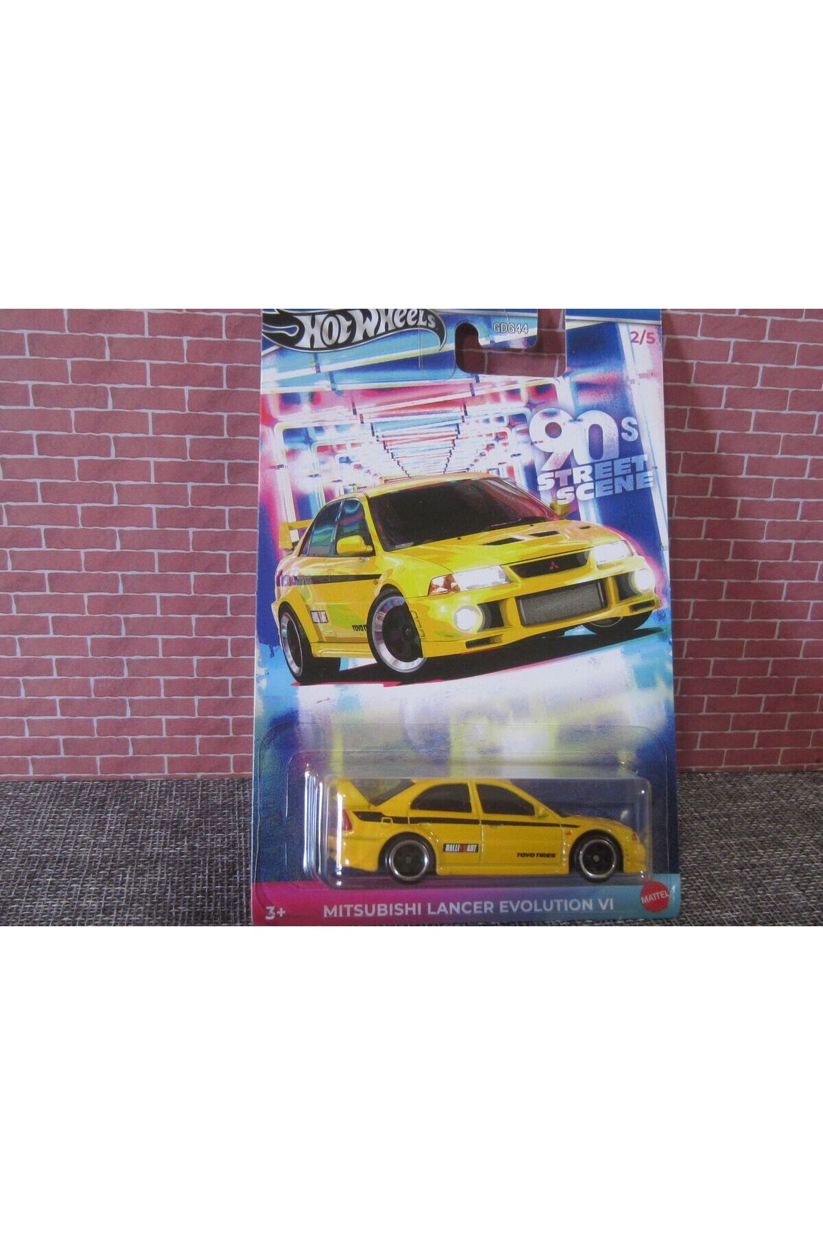 ماشین اسباب بازی صحنه خیابان دهه 90 میتسوبیشی LANCER EVOLUTION VI هات ویلز اورجینال HOT WHEELS