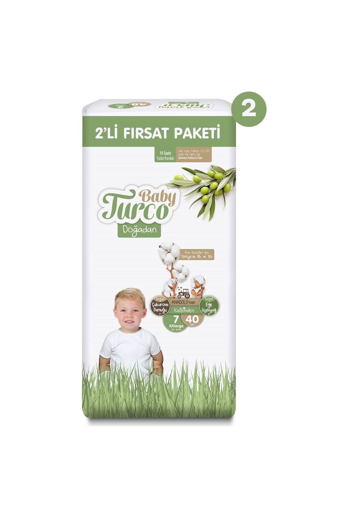 پوشک بچه بسته فرصت اقتصادی دوغادان 2 عدد سایز 7 XXLARGE 80 اورجینال Baby Turco