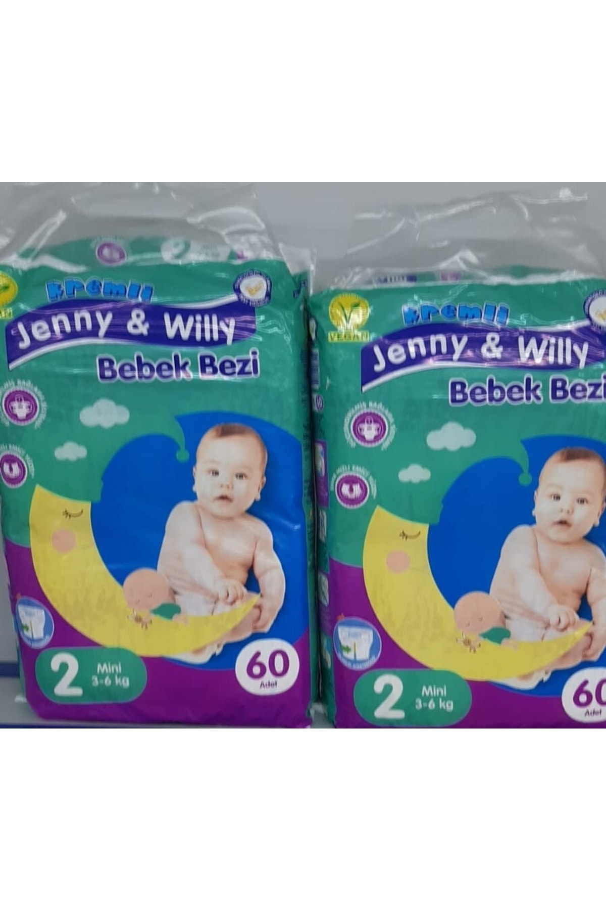 پوشک بچه جنی و ویل 3 6 کیلوگرم 60 2 120 عدد مینی اورجینال Jenny &amp; Willy