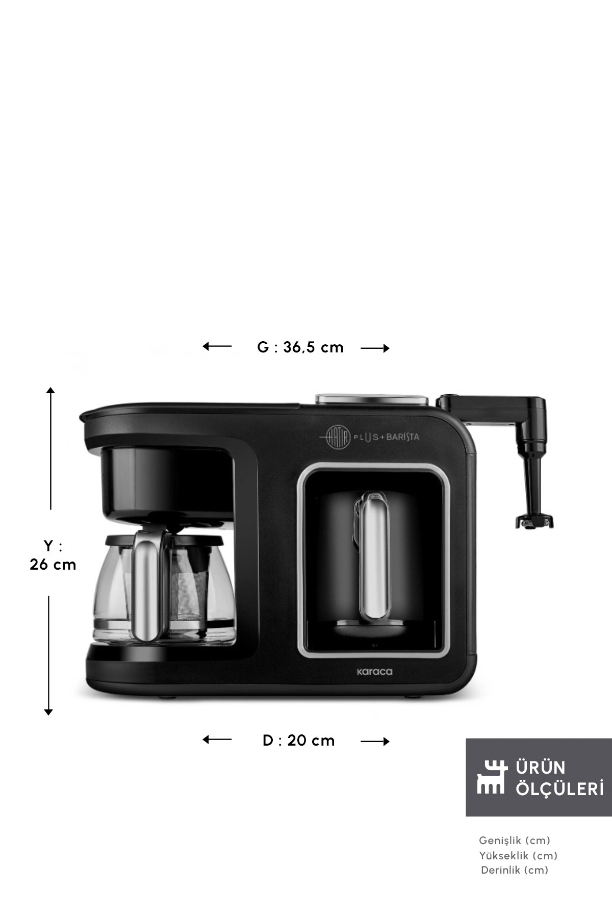 قهوه ساز ترک PLUS MOD 5 IN 1 TALKING COFFEE AND TEA MACHINE مشکی CHROME اورجینال Karaca