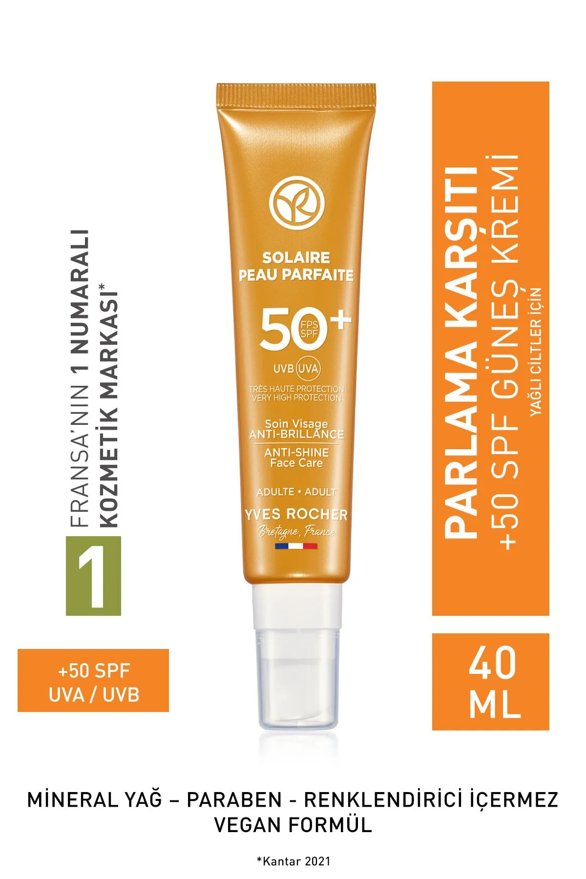 کرم ضدآفتاب صورت SPF 50+ ضد گل سولار پو پرفکت 40 میلی لیتر ایوروشه Yves Rocher