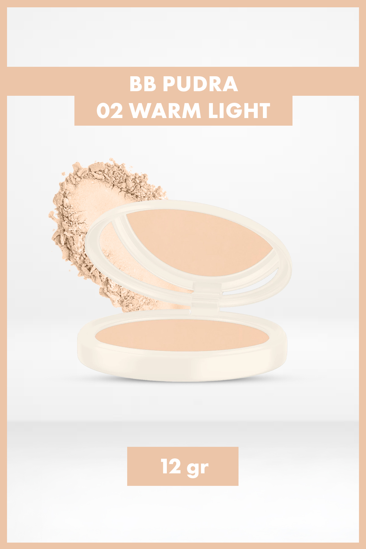 پودر فشرده بی‌بی با پوشش طبیعی و مات رنگ صورتی 02 Warm Light با وزن 12 گرم فارماسی Farmasi