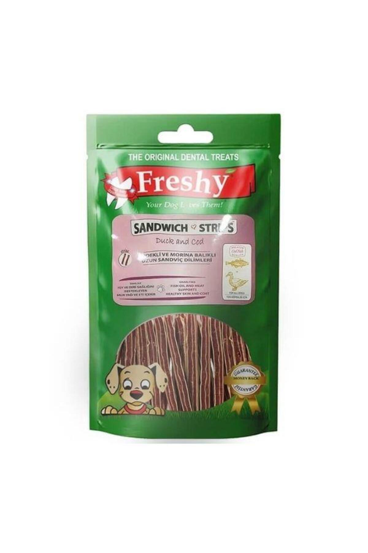 تشویقی سگ فرشی Freshy Sandwich Strips، ۸۰ گرم