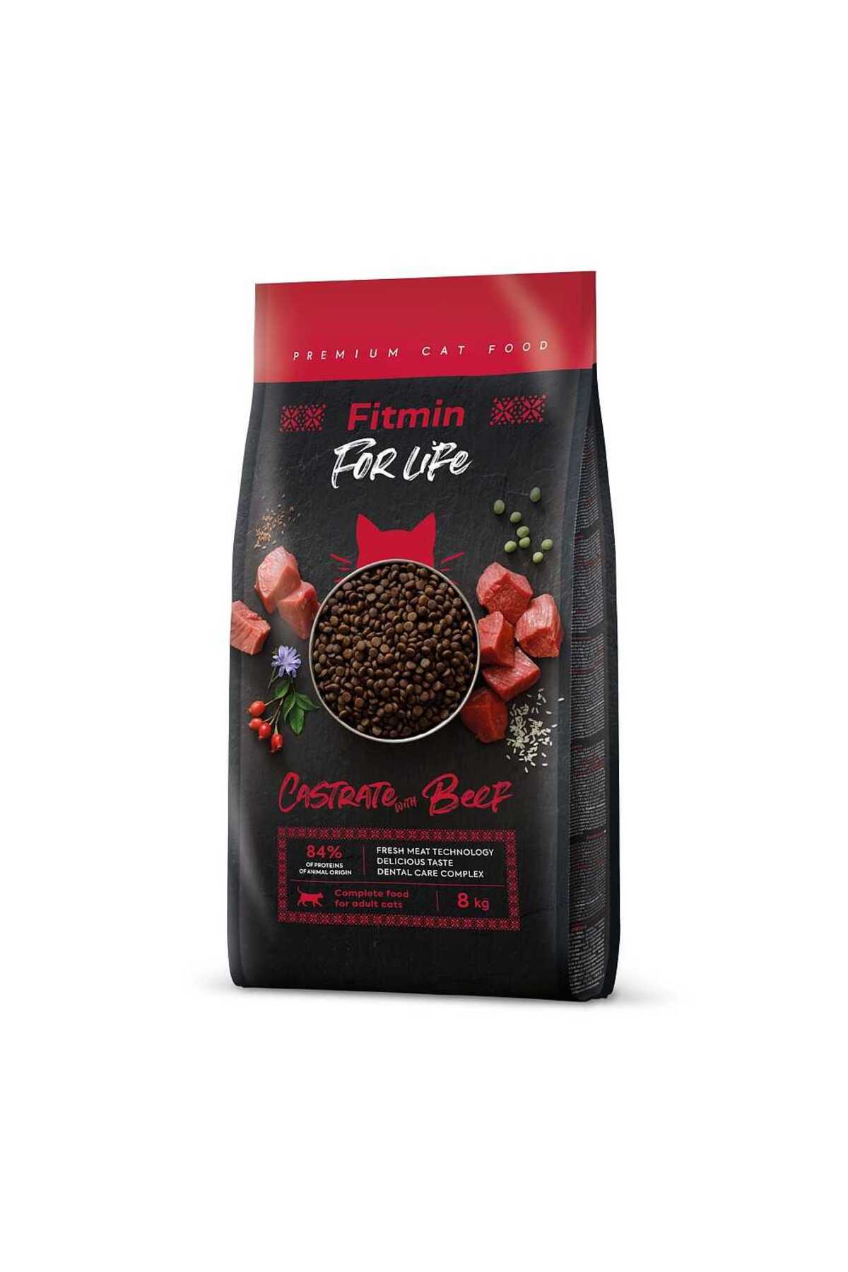 غذای خشک گربه بالغ عقیم‌شده فیت‌مین Fitmin Forlife، طعم گوشت گاو، ۱٫۸ کیلوگرم 1,8 Kg