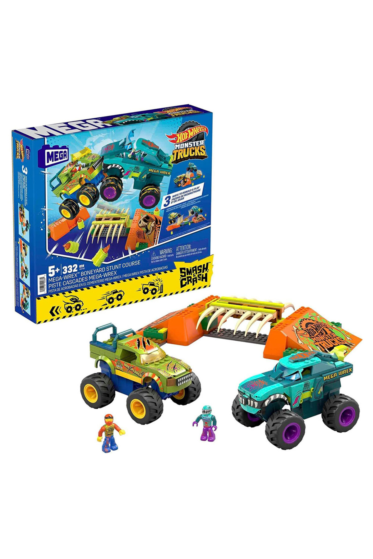 ماشین اسباب بازی دوره اکشن MEGA HOT WHEELS WREX DINOSAUR BONED COURSE HKF89 از ترکیه HOT WHEELS