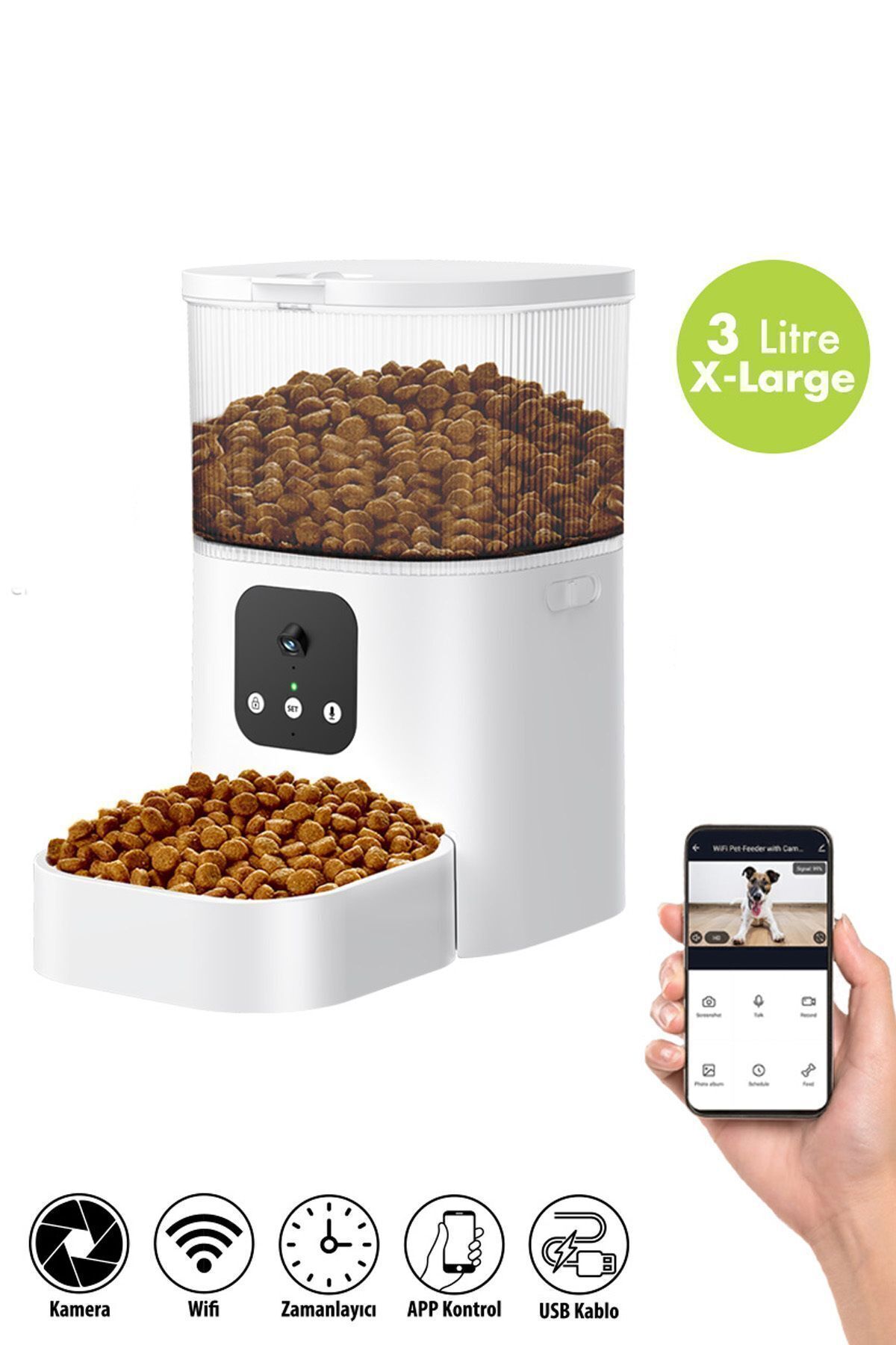 ظرف غذای هوشمند دوربین‌دار چندمنظوره حیوانات خانگی کیوی Kiwi Kiwipets مدل KPF-10570