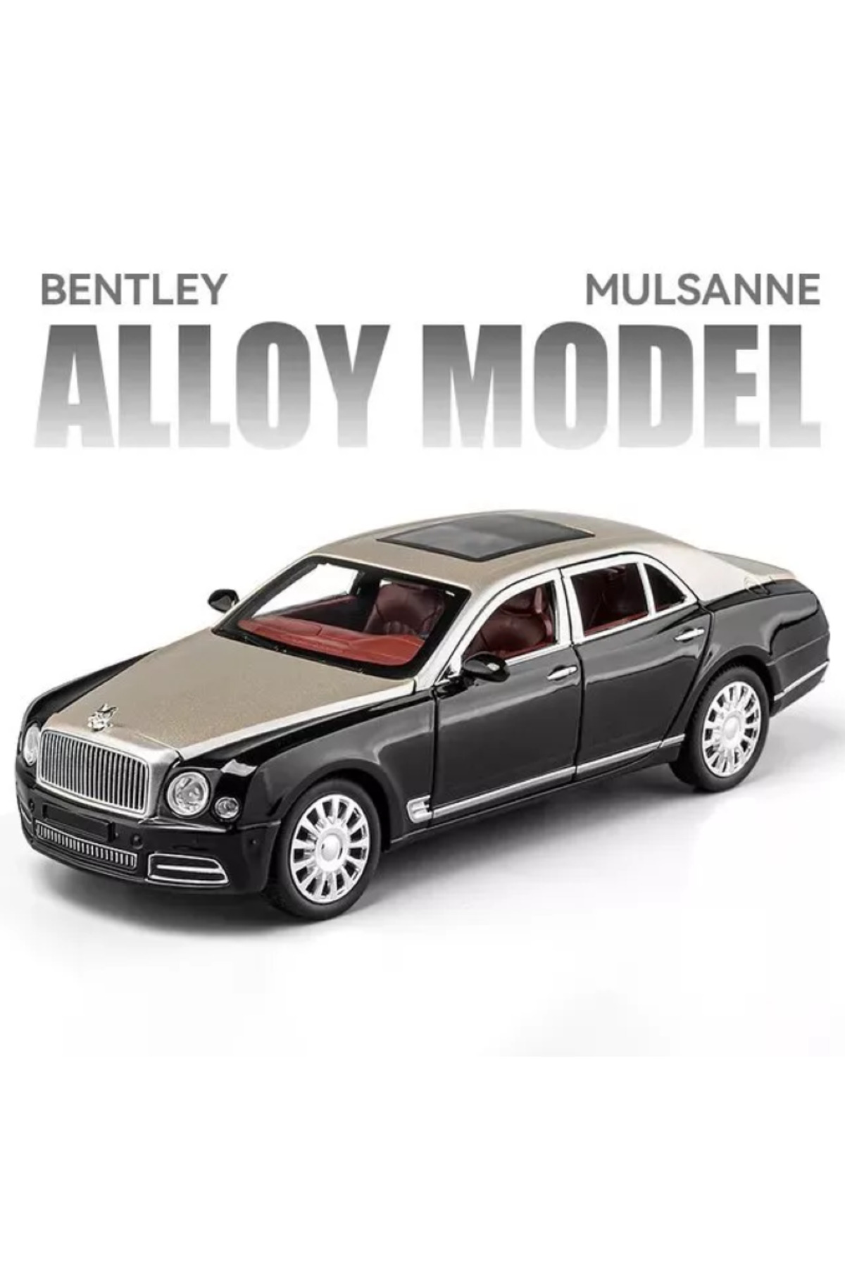 مدل خودرو BENTLY 1:24 DIECAST METAL MODEL CAR COLLECTION WITH SOUND AND LIGHT 21 CM MULSANNE اورجینال scntoys