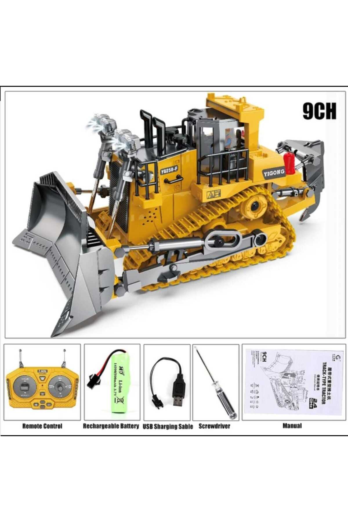 ماشین آلات ساختمانی کنترل از راه دور کار با بولدوزر 9CH R C 2.4GHZ ترکیه YIGONG