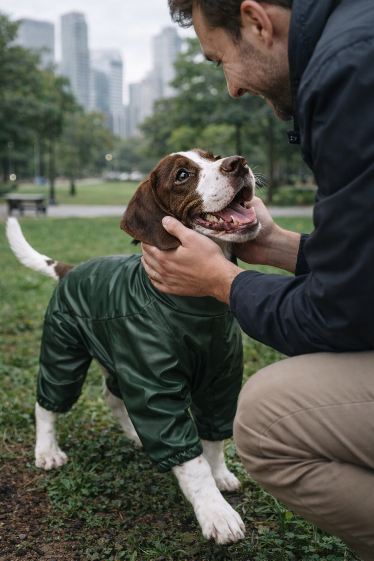 بارانی چهارپای سگ آلفاداگ دیزاین آلفادگ دیزاین Alphadog Design، مدل Coverall Leather سبز