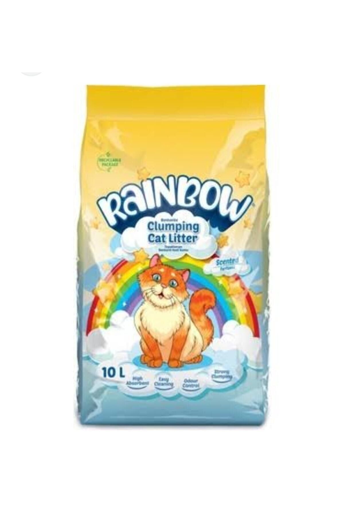 خاک گربه بنتونیتی رینبوو Rainboww، ۱۰ لیتری، کلامپینگ با رایحه تازه
