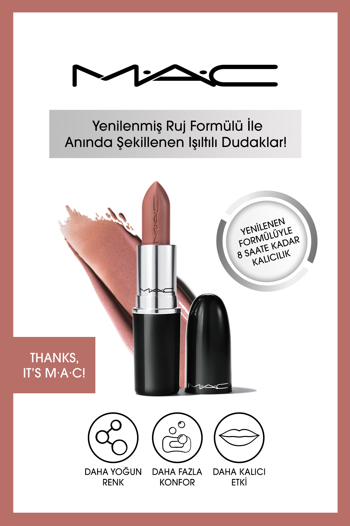 Mac لبخند درخشان: رژ لب شفاف درخشان لاسترگلاس