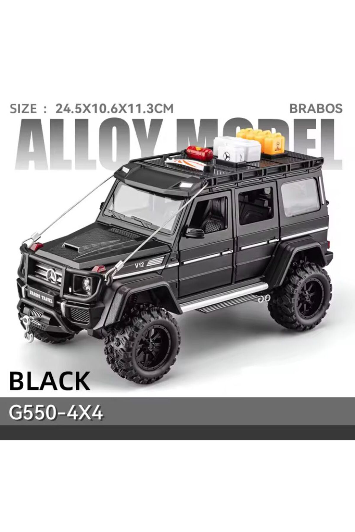 مدل خودرو مرسدس بنز برابوس G550 مسافرتی V12 جیپ 1:24 دیکست با صدا و نور از ترکیه scntoys