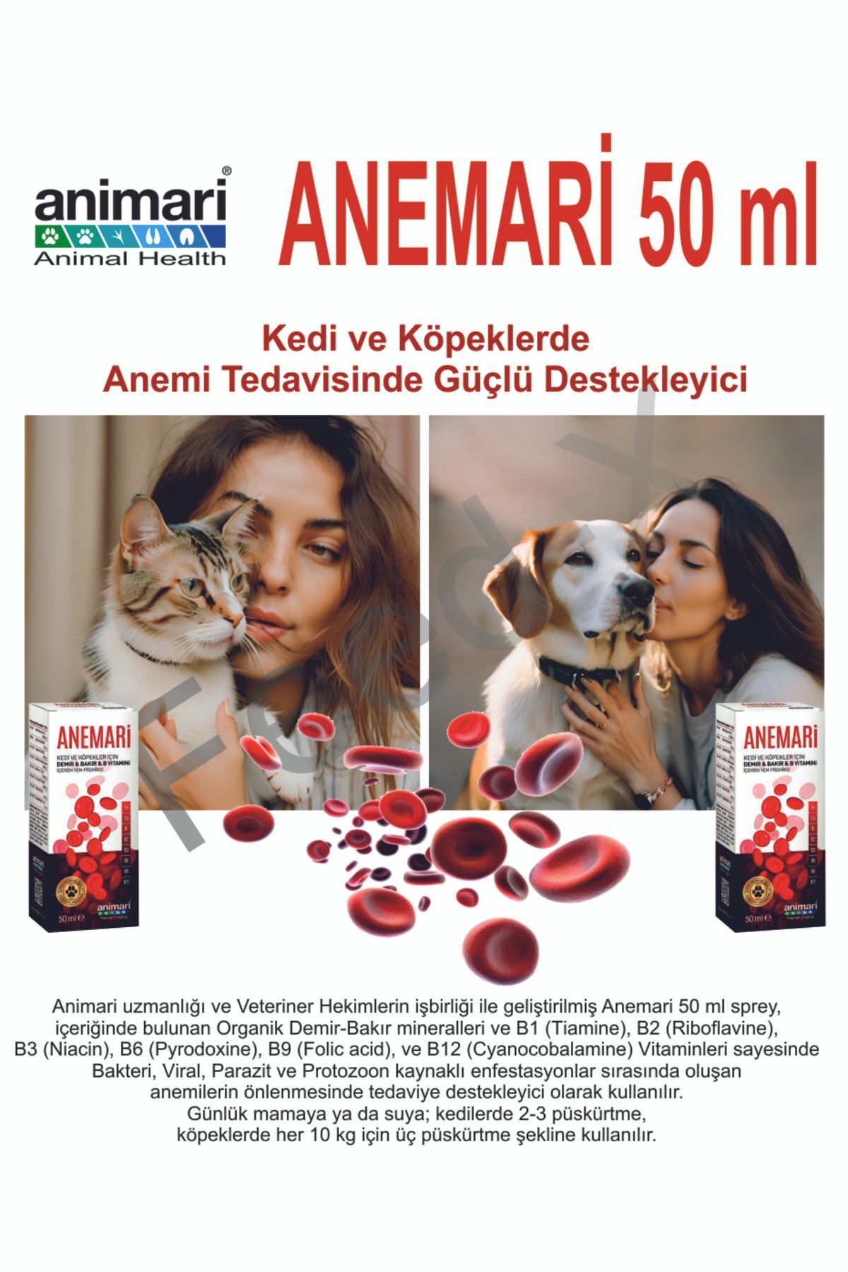 محلول/اسپری حیوانات خانگی آنیماری animari Anemari، ۵۰ میلی‌لیتر