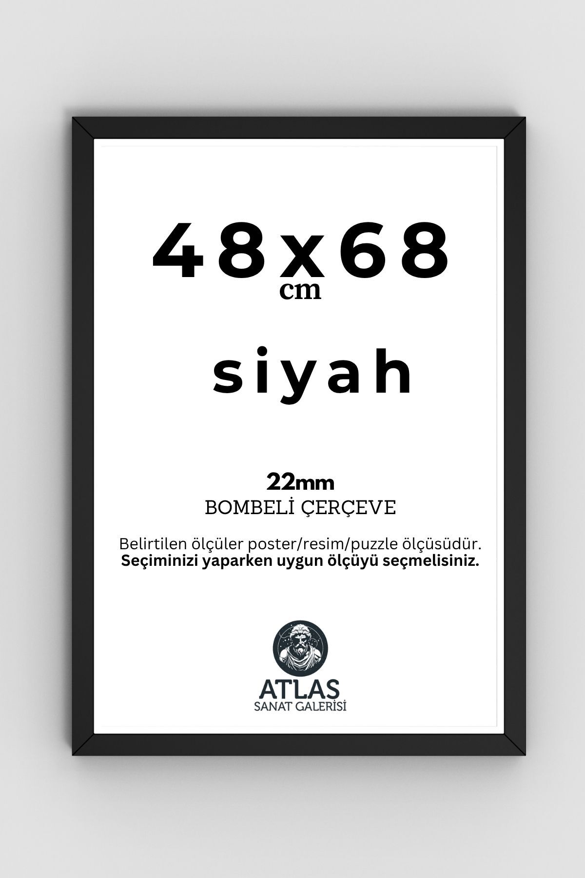 پازل قاب 22 میلی متر 48X68 سانتی 1000 قطعه پی وی سی مشکی AtlasSG