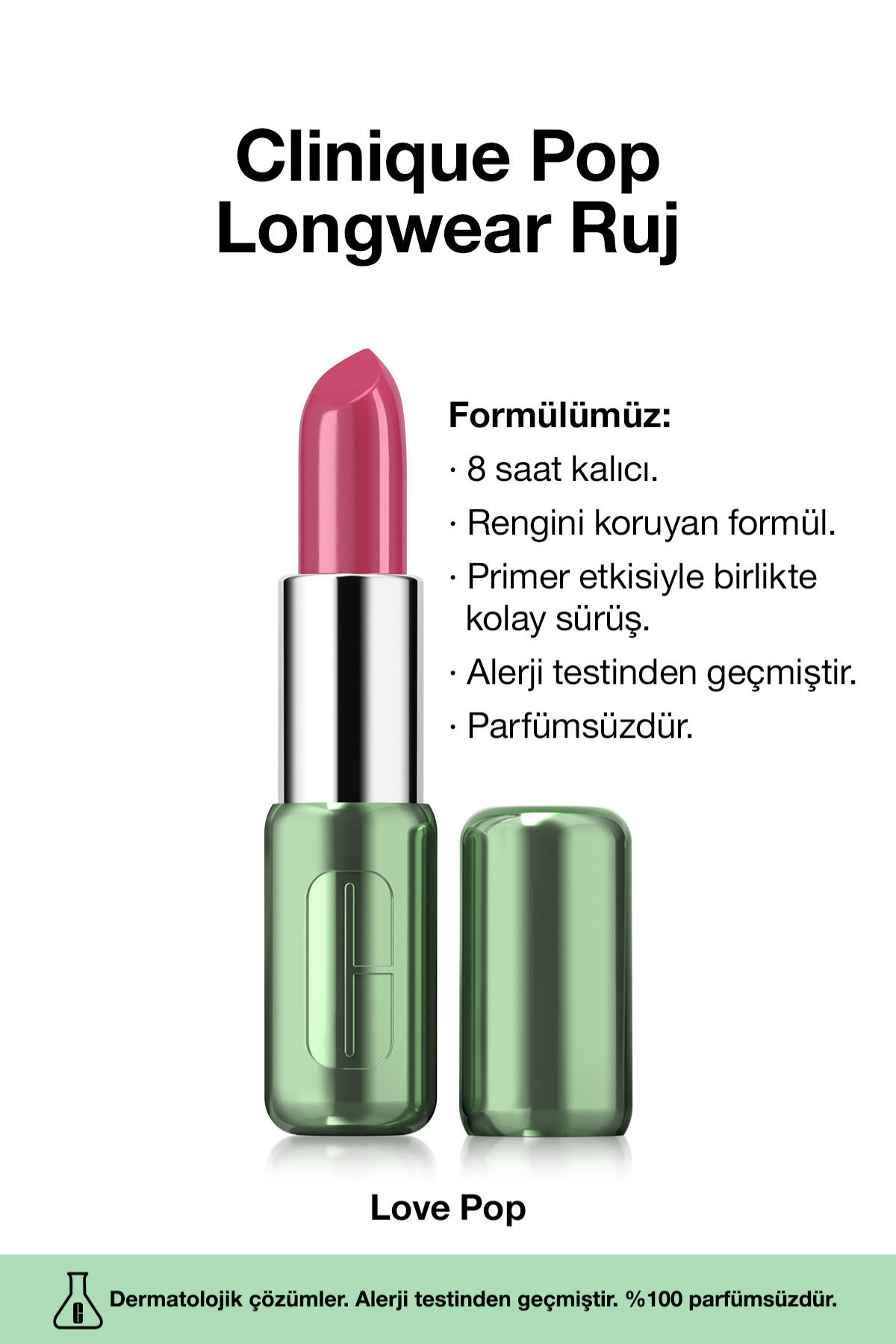 رژ لب POP LONGWEAR ™ دائمی در تمام طول روز رنگ: عشق پاپ 3.9G | پایان روشن Clinique