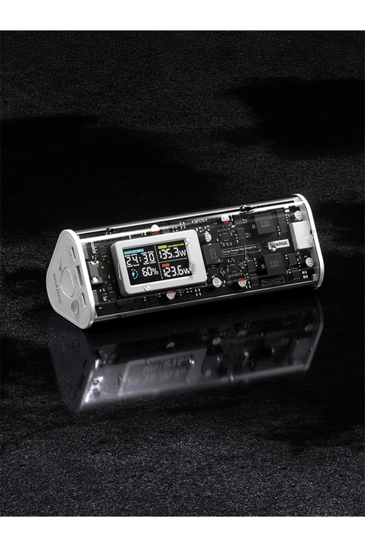 پاوربانک 170W گان وایت با قدرت بالا و طراحی شفاف اورجینال Sharge