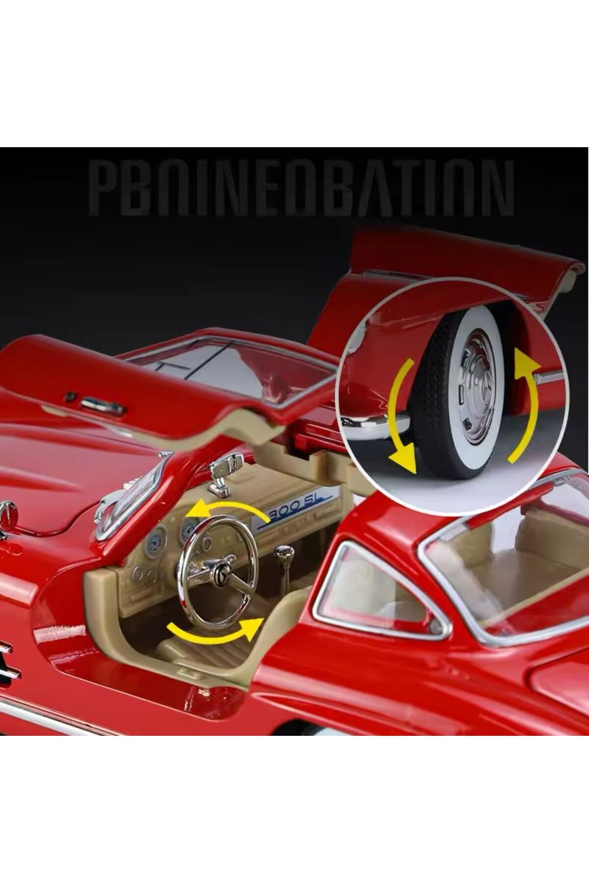 مدل خودرو MERCEDES BENZ 300 SL BLUE 1954 MODEL CLASSIC CAR 1 24 SCALE 300SL از ترکیه scntoys