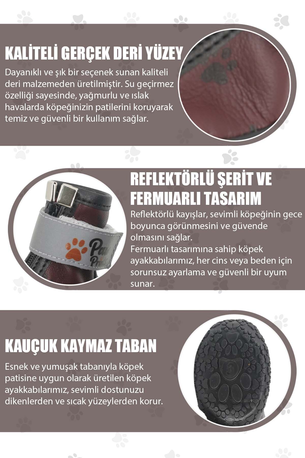 کفش زمستانی ضدآب سگ پاوپرینتس PawPrints، مدل PPDERI01، چرم با زیره لاستیکی، زرشکی