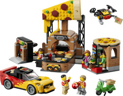 مجموعه ساختنی پیتزافروشی و وسایل نقلیه توزیع پیتزا، لگو LEGO سیتی مدل 60496، ۴۹۴ قطعه، حداقل سن ۶ سال