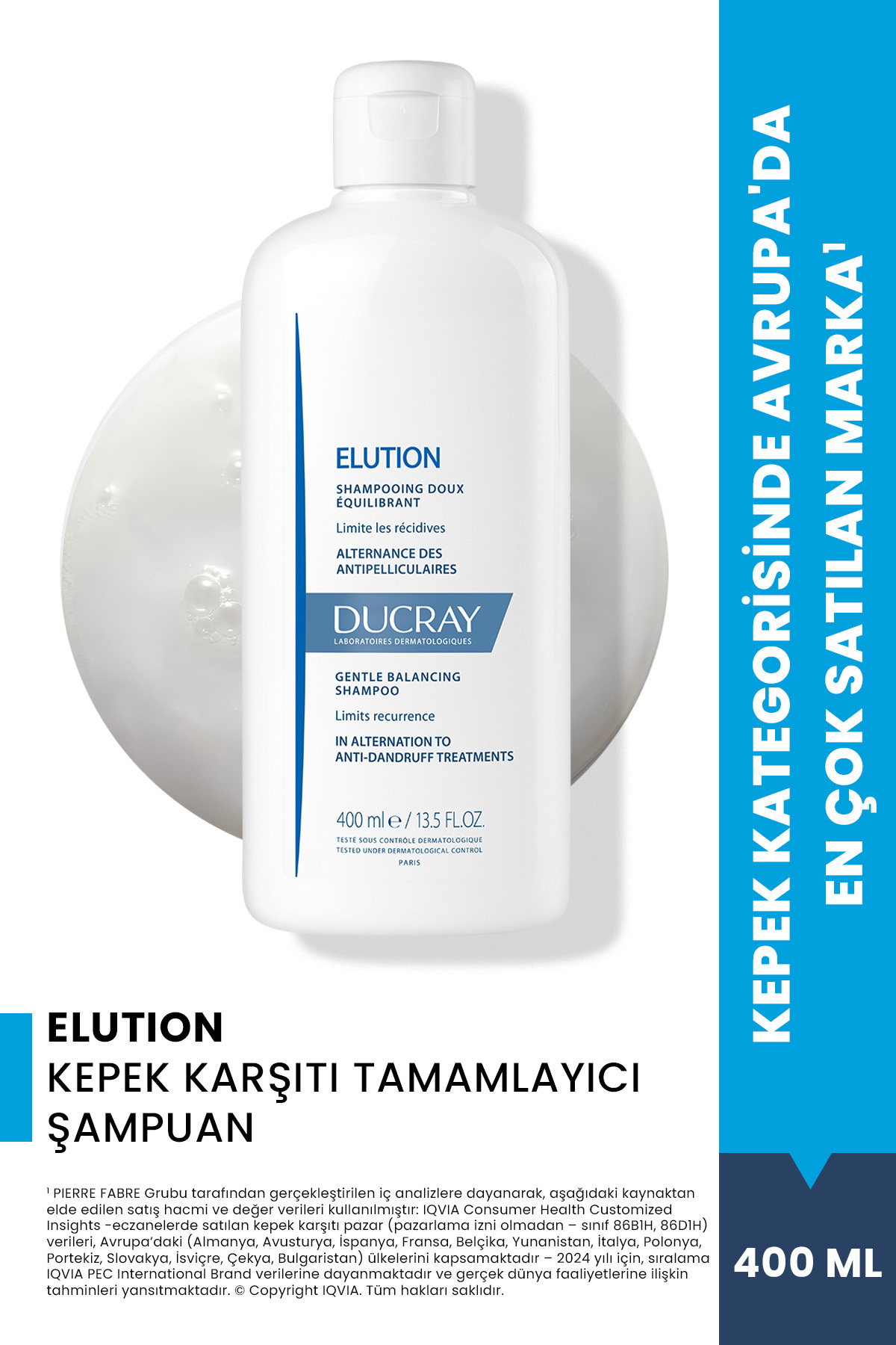 شامپو مکمل ضد شوره ELUTION 400ML Ducray