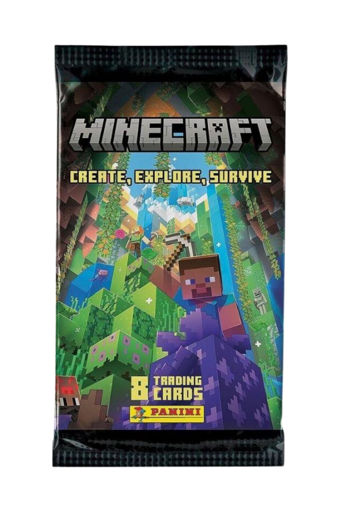 اسباب بازی های آموزشی کارت معاملاتی مجموعه MINECRAFT دارای مجوز PANINI 8 عدد Toyika
