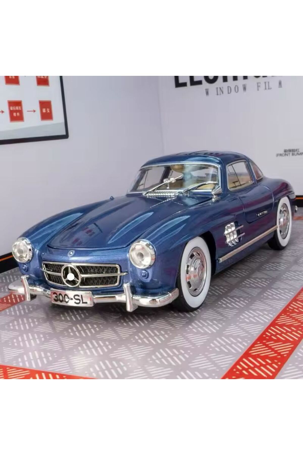 مدل خودرو MERCEDES BENZ 300 SL BLUE 1954 MODEL CLASSIC CAR 1 24 SCALE 300SL از ترکیه scntoys