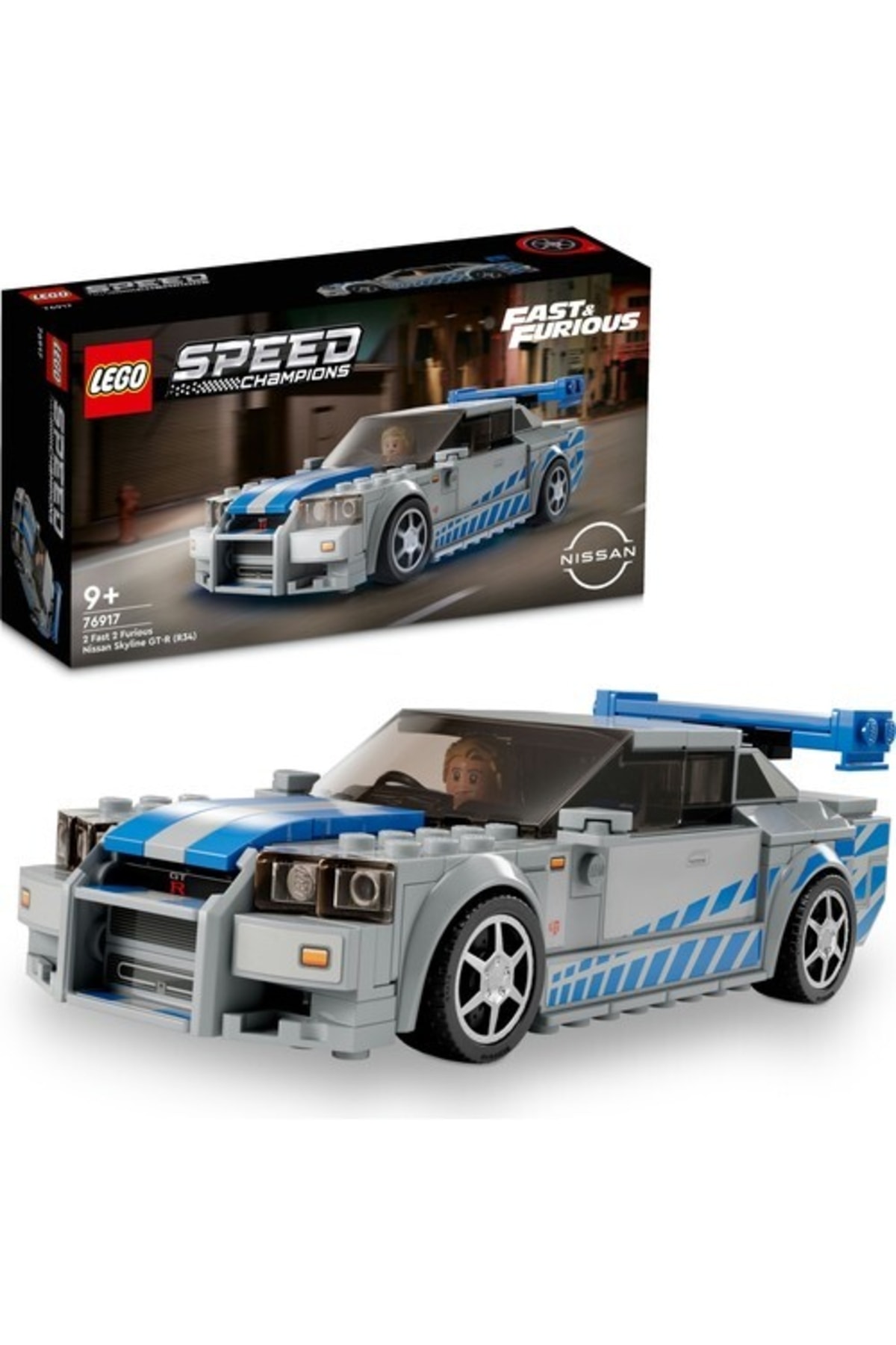 ماشین اسباب بازی ® SPEED ​​​​CHAMPIONS FASTER FURIOUS NISSAN SKYLINE GT R R34 76917 RACING FOR AGES 9+ اورجینال LEGO