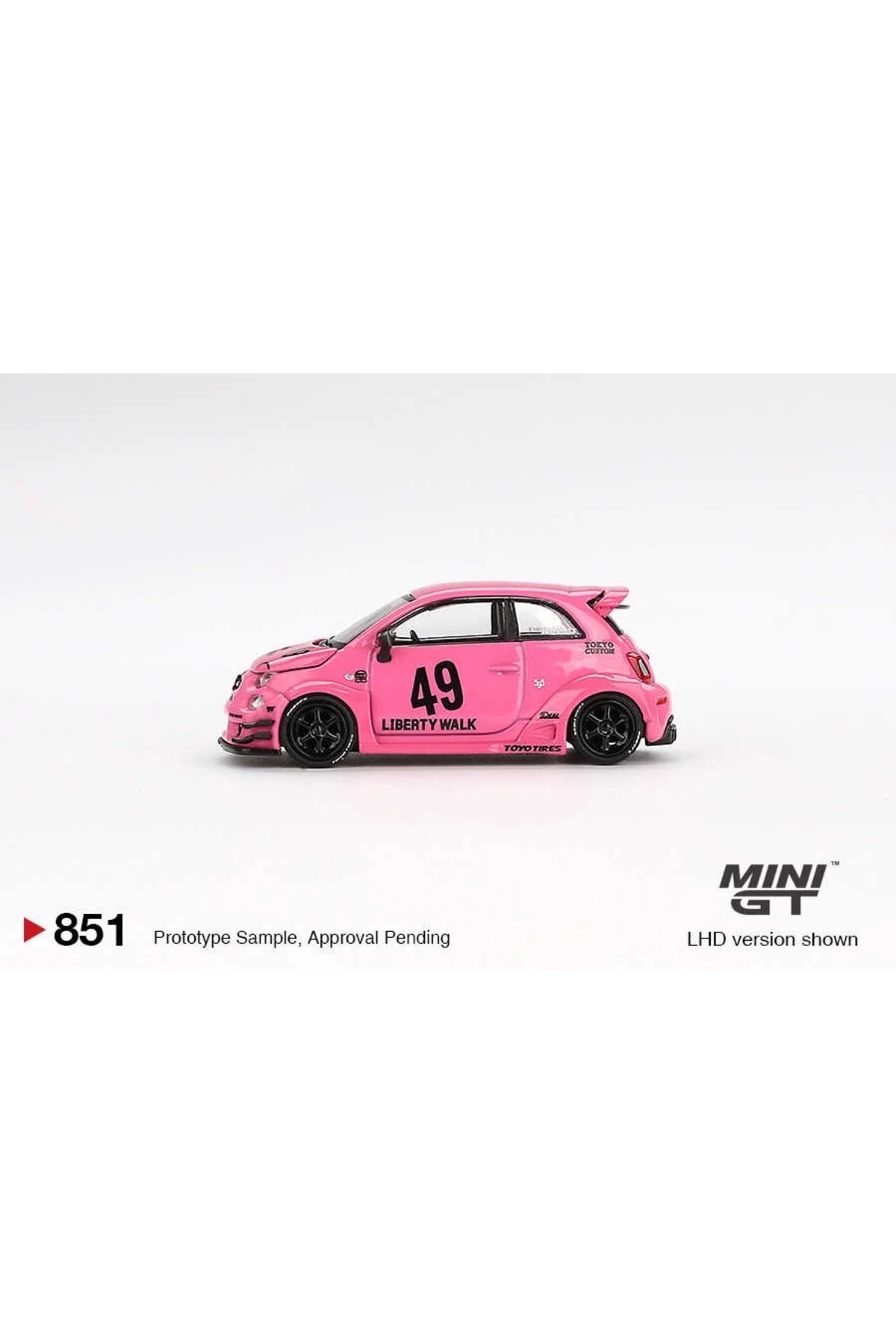 مدل خودرو ABARTH 595 LB WORKS X ABAS PINK 851 اورجینال mini gt