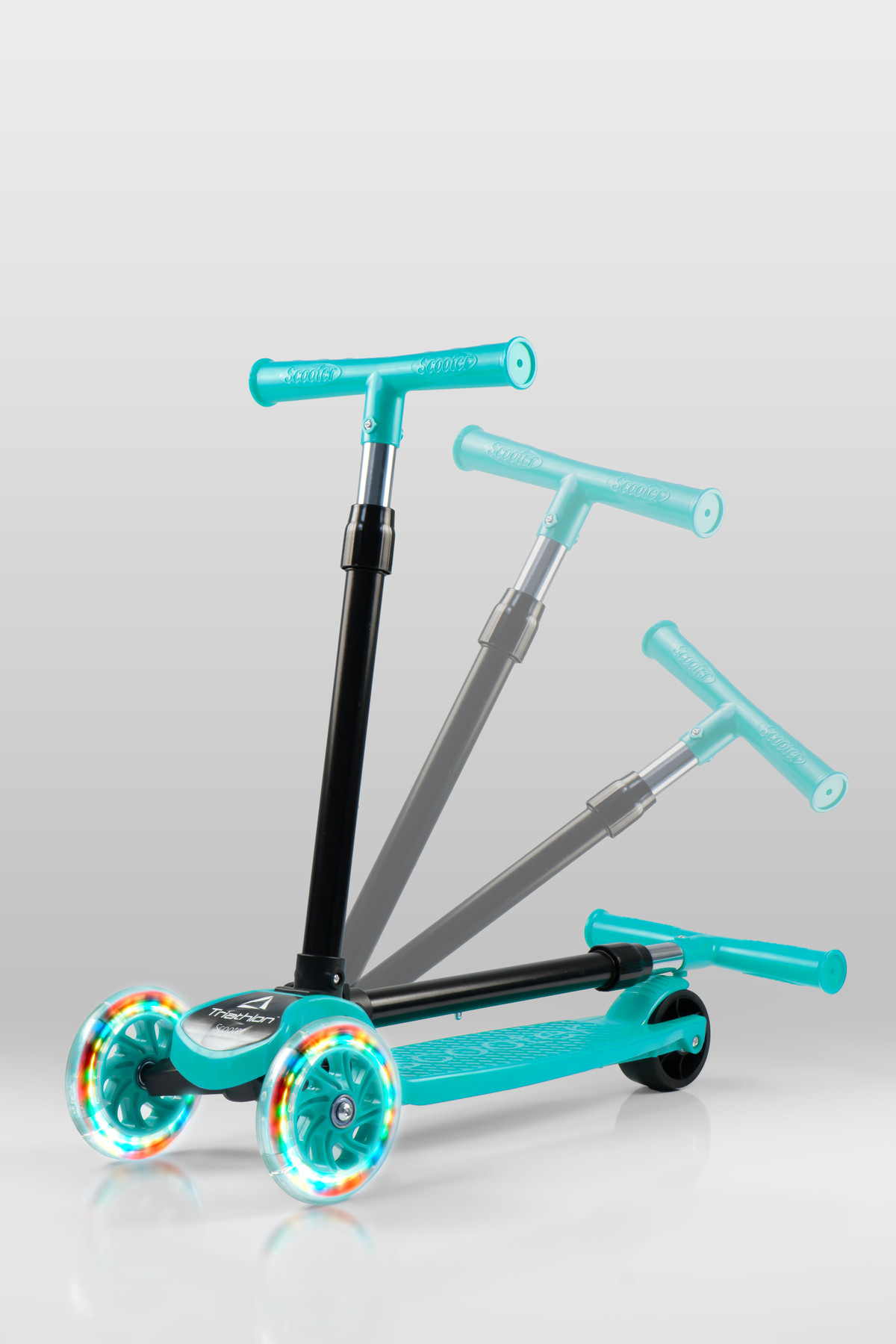اسکوتر کودکان تاشو T212 M با نور LED تنظیم ارتفاع 4 سطحی 55 70 سانتی متر ترمز عقب از ترکیه Triathlon