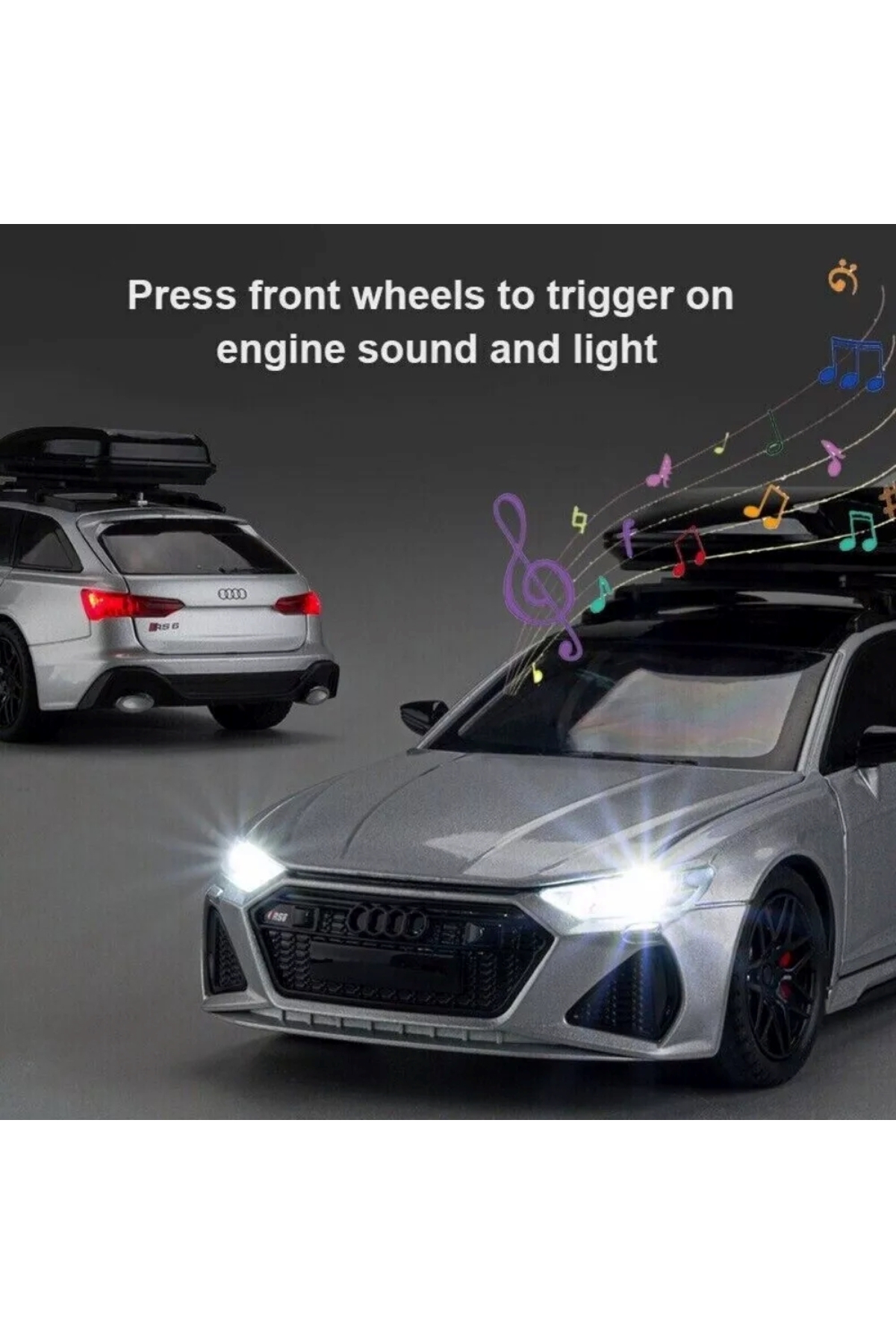 مدل خودرو AUDI RS6 CAR STATION WAGON 1:24 DIECAST METAL MODEL COLLECTION با صدا و نور 21 سانتی متر اورجینال scntoys