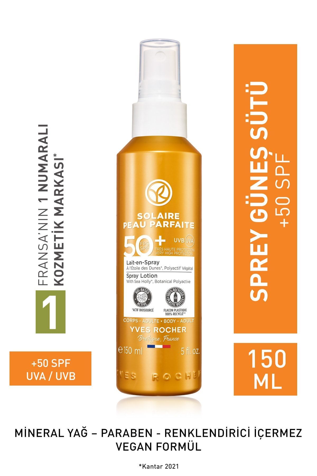 اسپری بدن ضد آفتاب SPF 50 سولایر پو پارفایت 150 میلی لیتر ایوروشه Yves Rocher