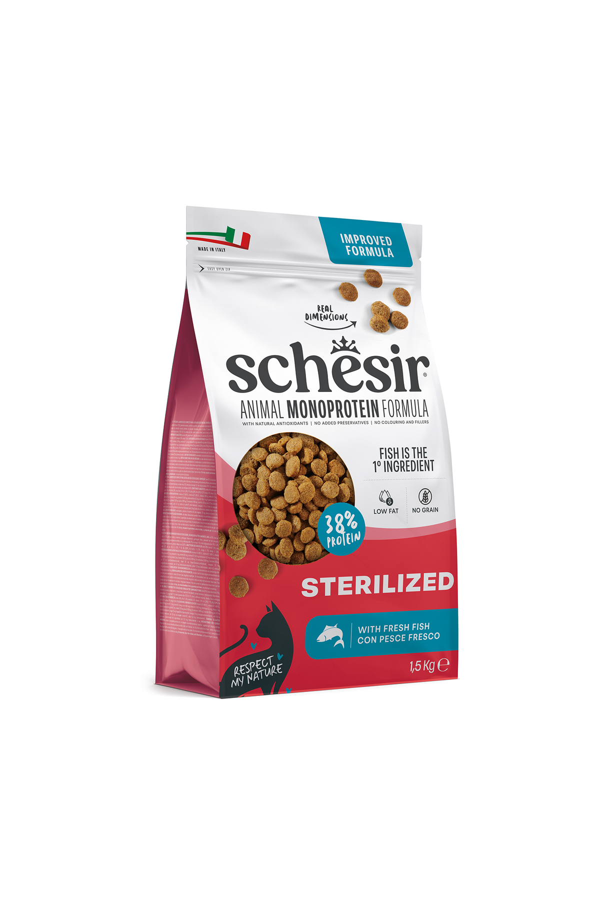 غذای خشک گربه شسیر Schesir Monoprotein با ماهی، ۱٫۵ کیلوگرم 1,5 kg