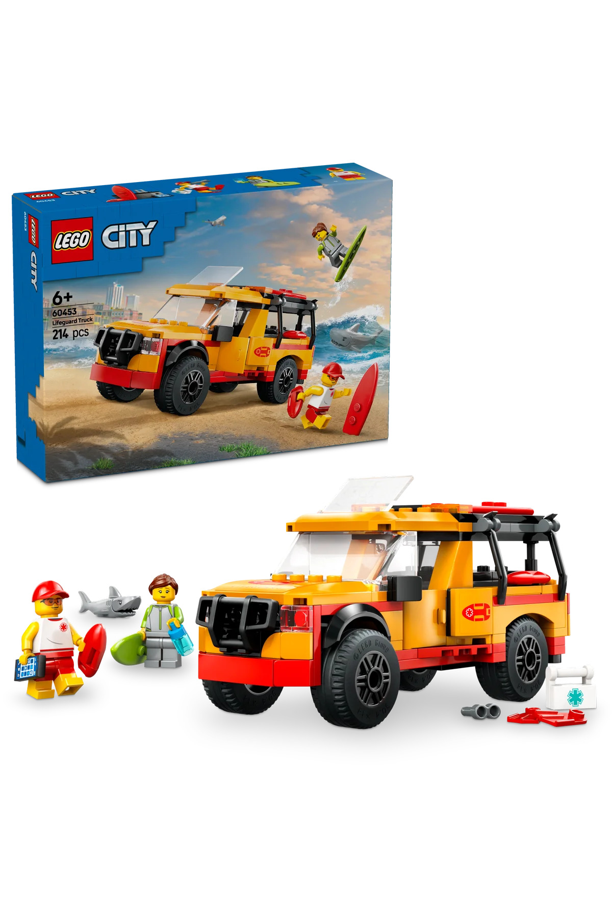 لگو و اسباب بازی های ساخت محور ® CITY LIFEGUARD TRUCK 60453 ست ساختمان خلاقانه برای کودکان 6 سال به بالا 214P اورجینال LEGO