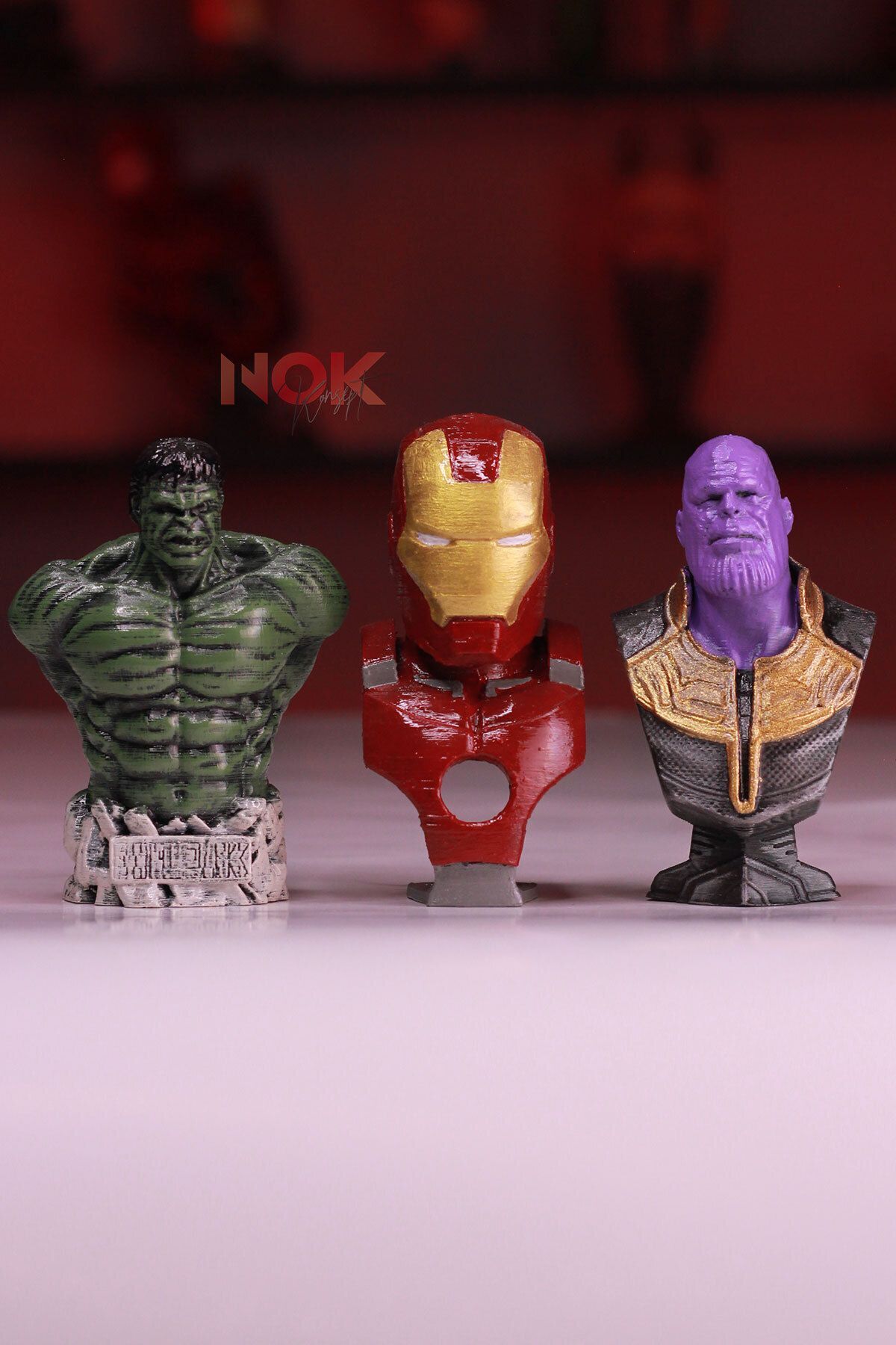 فیگور ست 3 تکه هالک تانوس و مرد آهنی AVENGERS 10 سانتی متر از ترکیه GÜRCÜ 3D