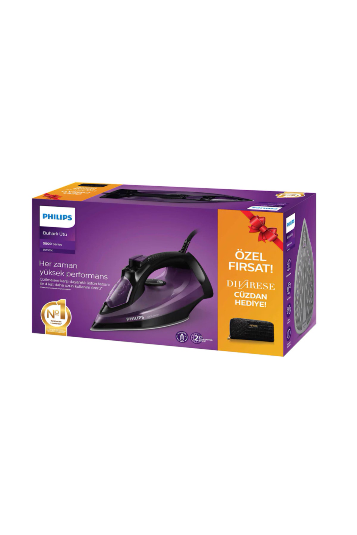 اتو بخار کیف پول 2400W DST5030 80 اورجینال Philips