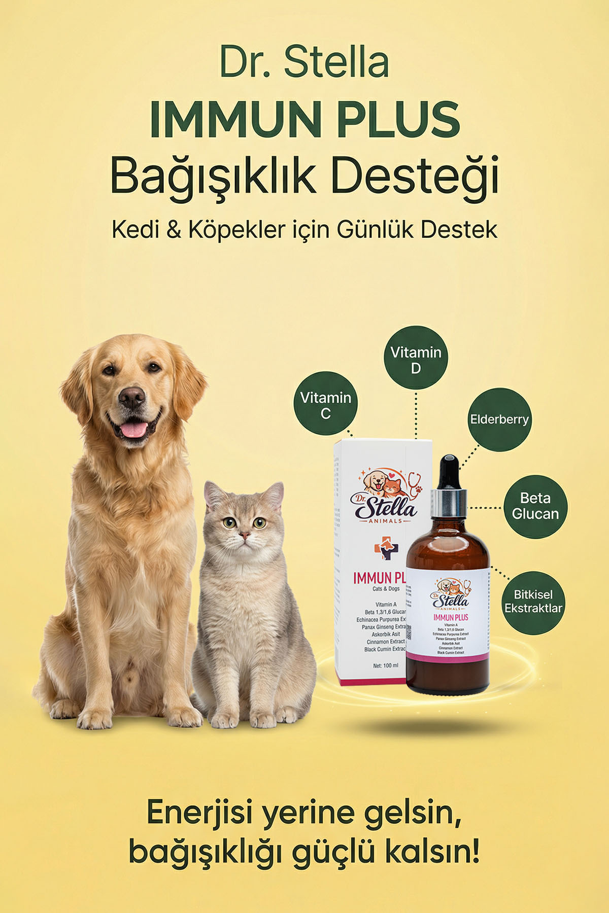 قطره Immun Plus دکتر استلا انیمالز Dr. Stella Animals، ۵۰ میلی‌لیتر