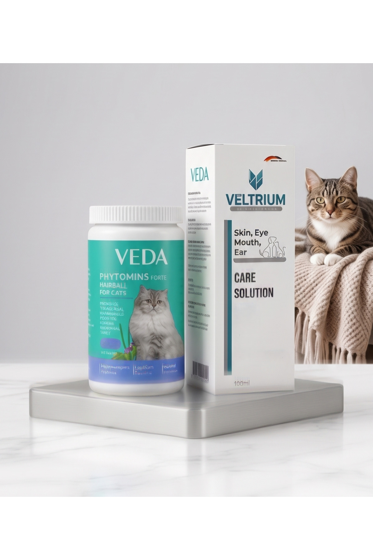مکمل قرصی گربه وداوت Vedavet، Veda Phytomins Hairball Forte، ۲۰۰ عددی