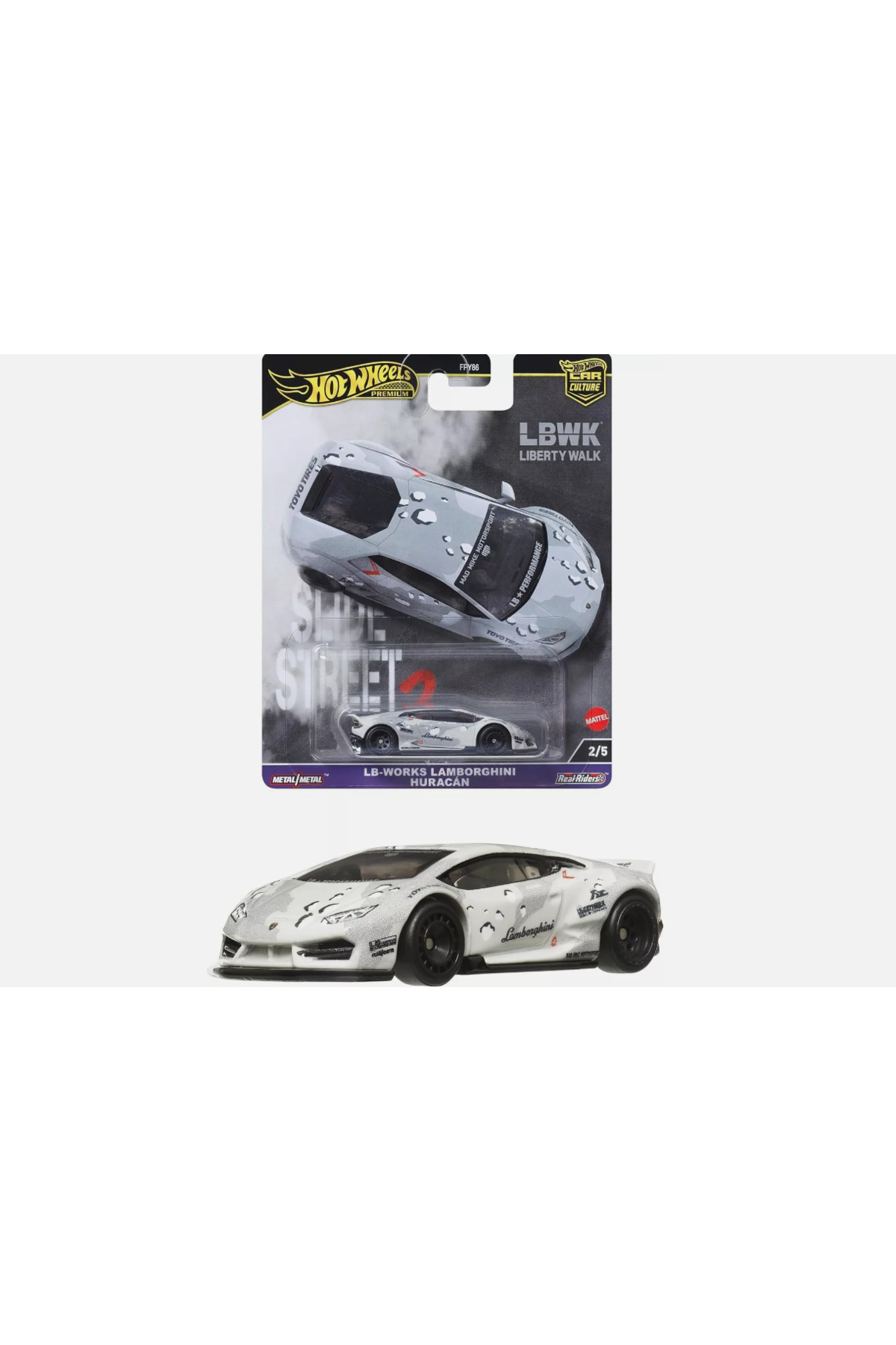 ماشین اسباب بازی مدل LB WORKS LAMBORGHINI HURACAN PREMIUM SLIDE STREET 2 2024 از ترکیه HOT WHEELS
