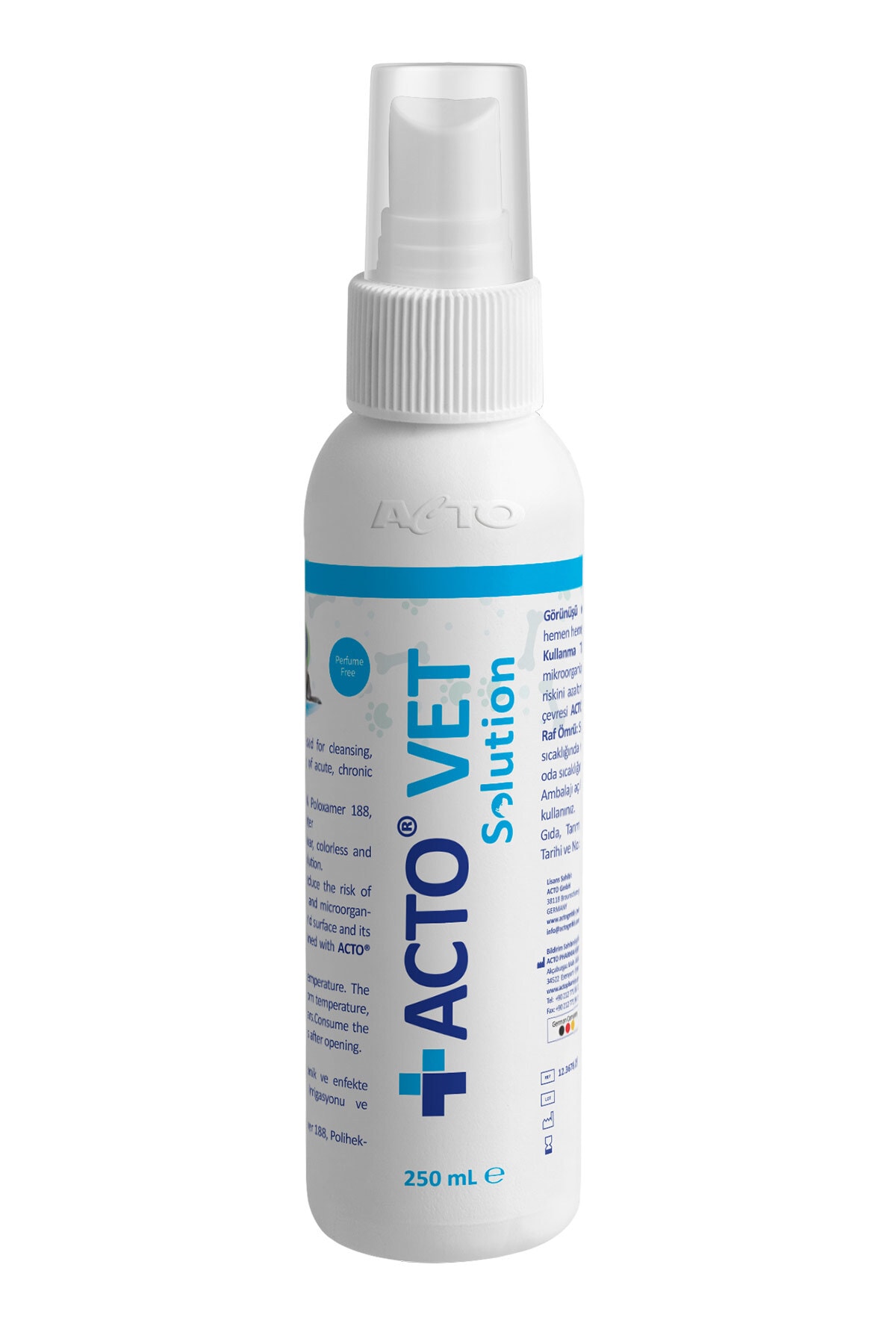محلول مراقبت از زخم سگ و گربه اکتو Acto Vet Solution، ۲۵۰ میلی‌لیتر
