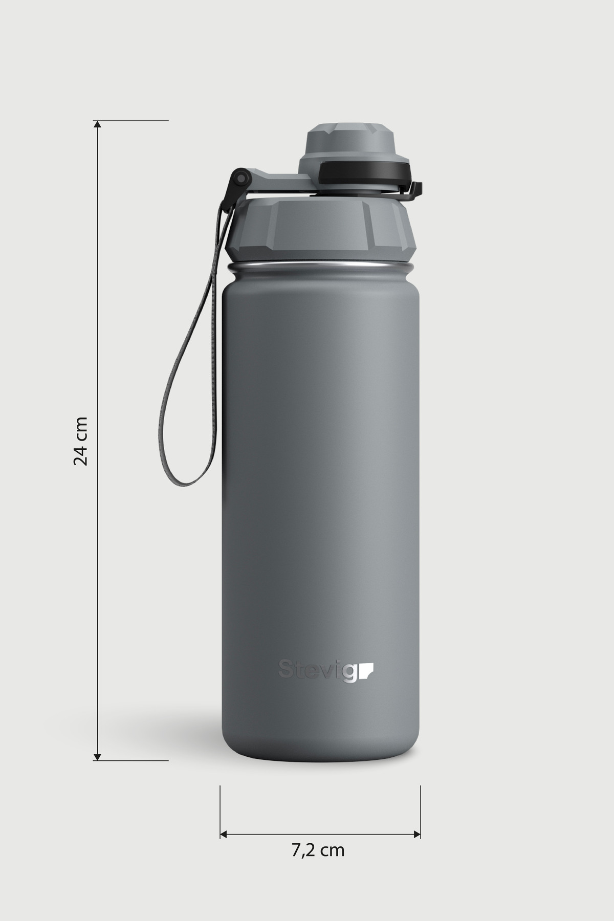 فلاسک 1 قمقمه فولادی ضد نشتی 500 میلی لیتری GREY ST 209 اورجینال Stevig