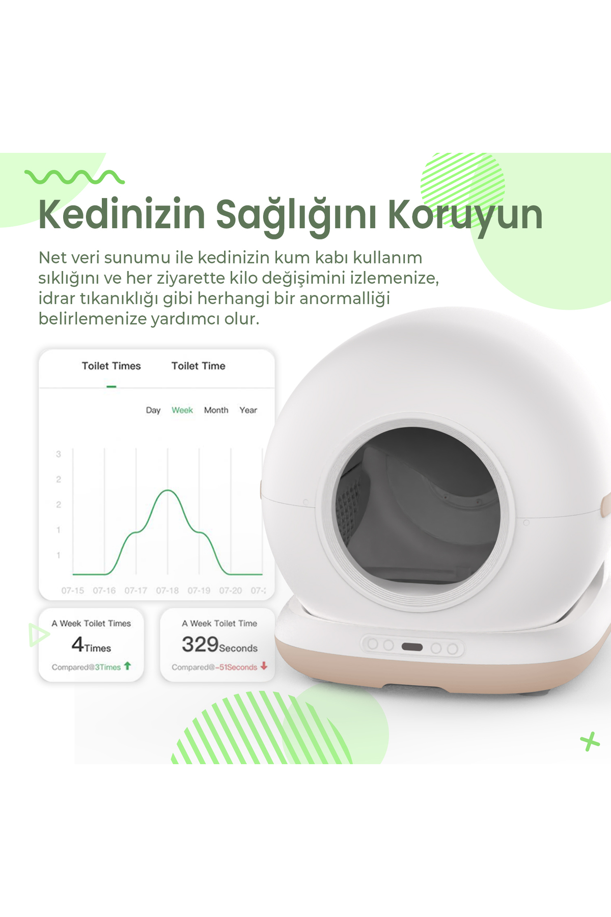 توالت خودکار گربه دوربین‌دار هاستایر Haustier مدل HST-CB002 SİYAH، سیاه